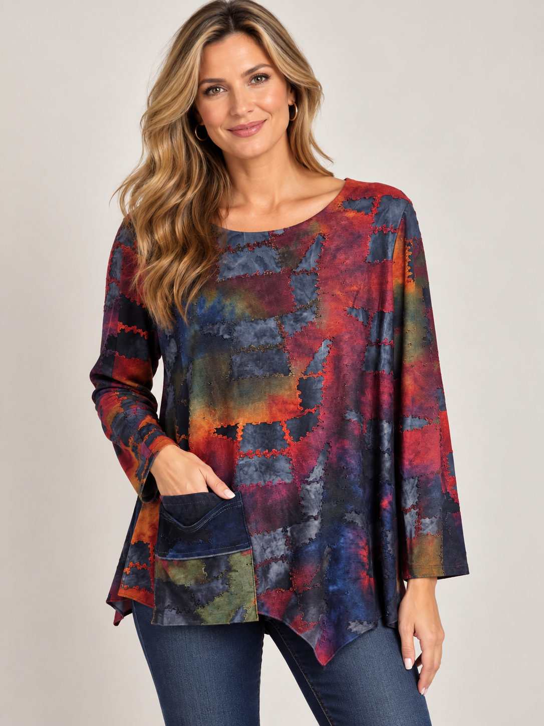 Asymetrical Multi Color Tunic