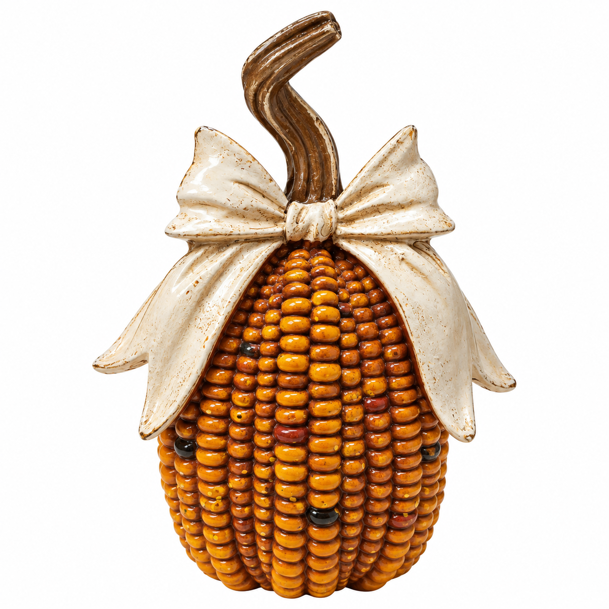 Harvest Corn Pumpkin with Bow