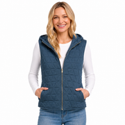 Hooded Zip Quilted Vest By: Staccato (3-Colors)