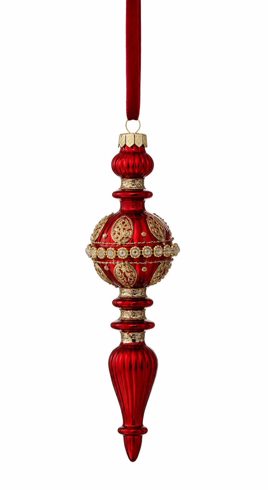Mercury Glass Jewel Finial Ornament (2-Styles)