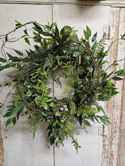 Custom Natural Twig Greenery Nest Wreath