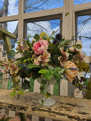 Custom Milk Glass Centerpiece Arrangement
