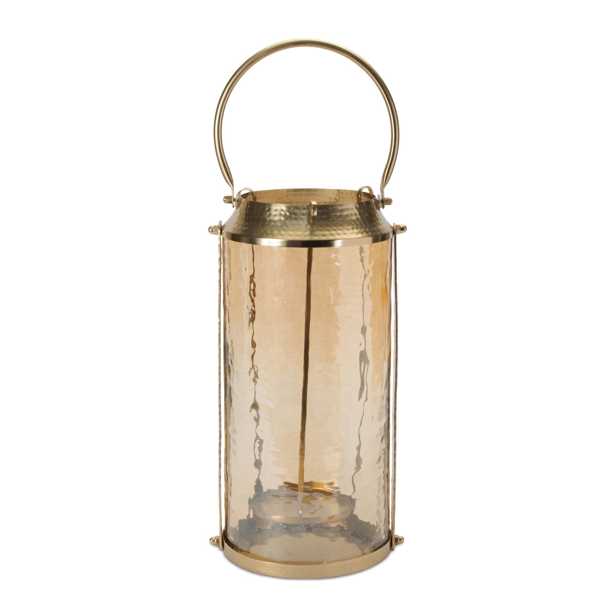 Hammered Gold and Glass Lantern (2 Sizes)