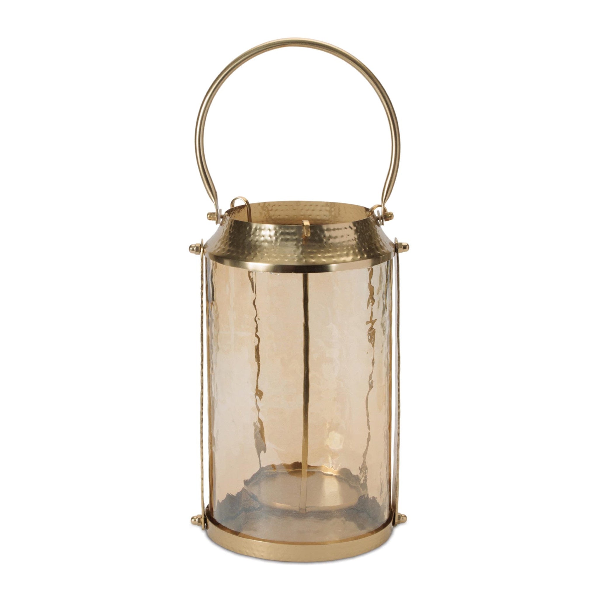 Hammered Gold and Glass Lantern (2 Sizes)