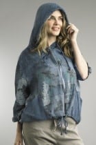 Hooded Floral Zip Jacket by: Tempo Paris (2-Colors)