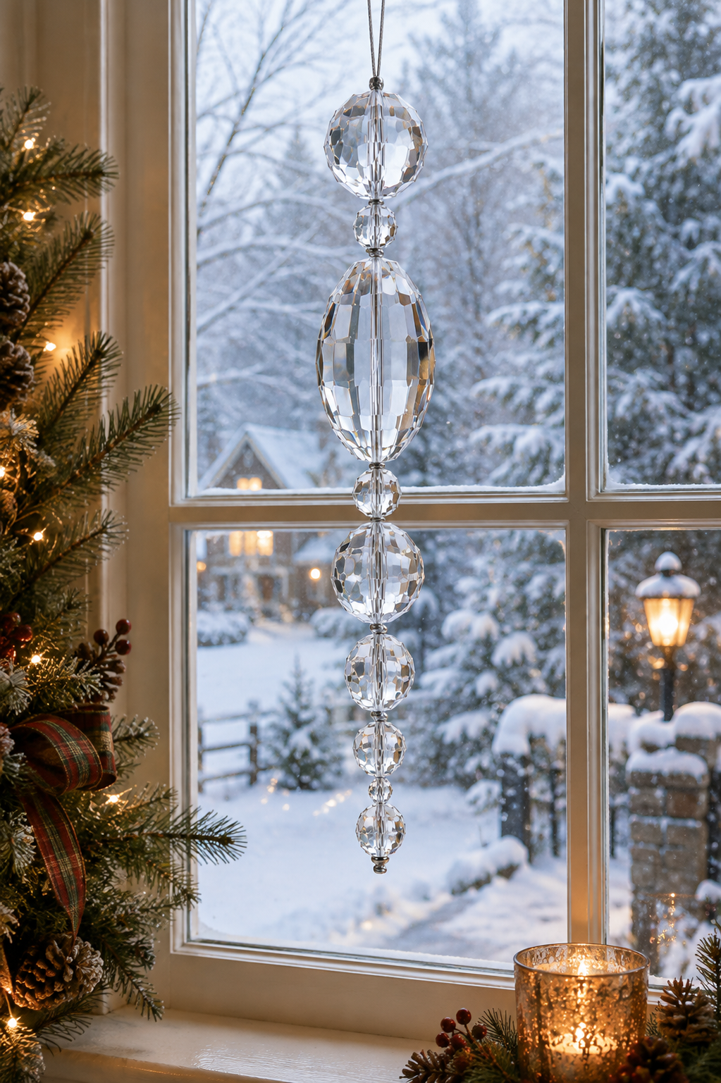 Crystal Jeweled Drop Ornament