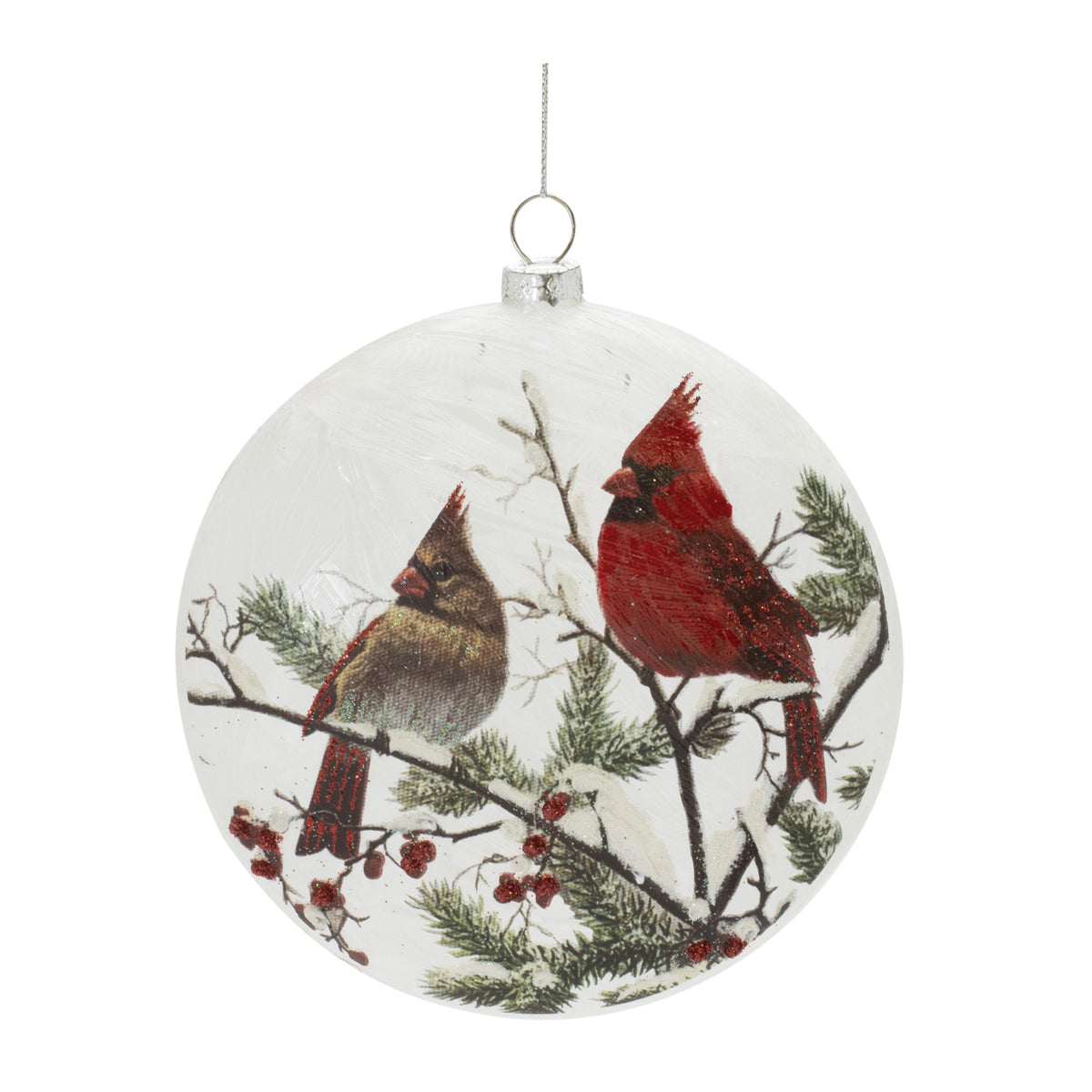 5" Double Cardinal Disc Ornament