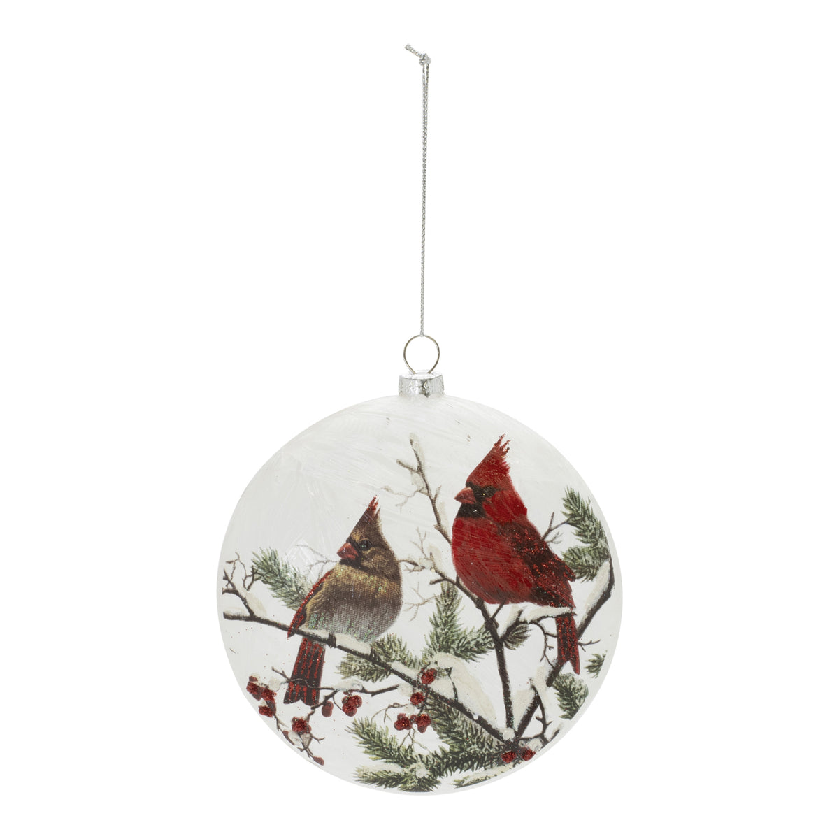 5" Double Cardinal Disc Ornament
