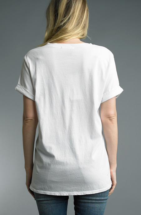 V-Neck Roll Sleeve Tee By: Tempo Paris (5-Colors)