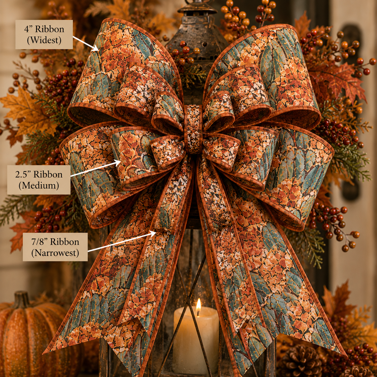 Fused Pheasant Feather Wired Ribbon (3-Sizes)