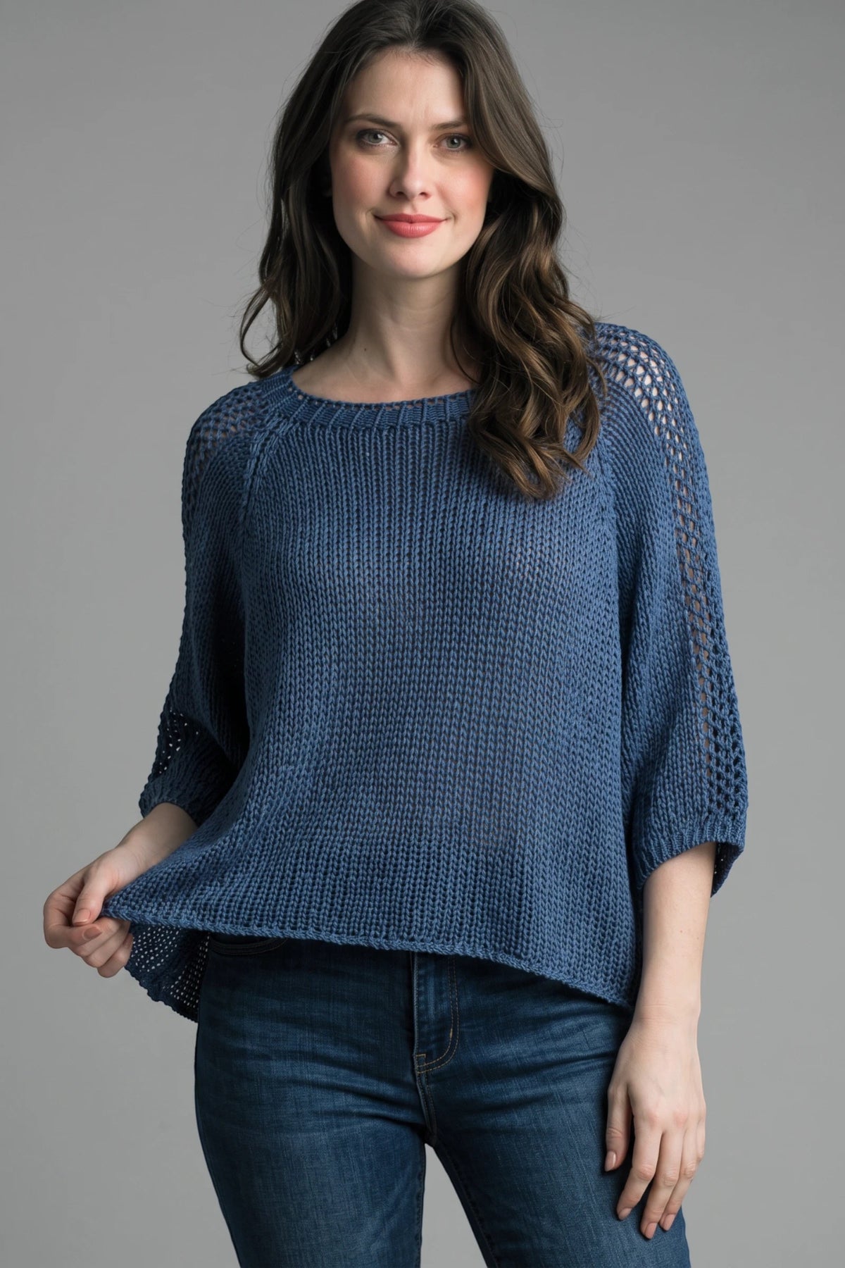 Knit Scoop Neck Pullover Sweater by: Tempo Paris (2-Colors)