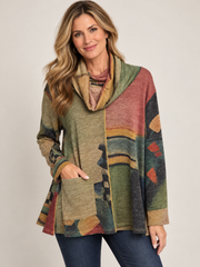 Geometrical Cowl Neck Tunic