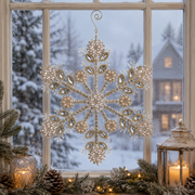 10.5" Pearl & Jeweled Snowflake Ornament