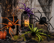 Velvet Bendable Halloween Spider (4-Colors)