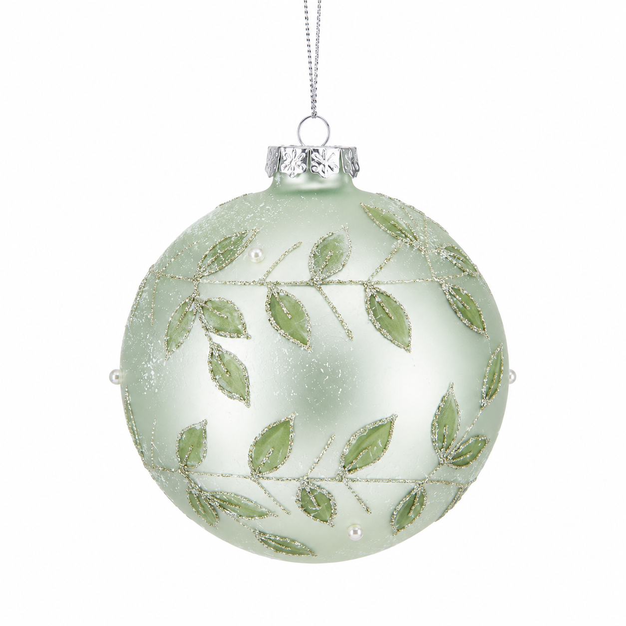 4" Glass Leaf Garland Ornament (2 Colors)