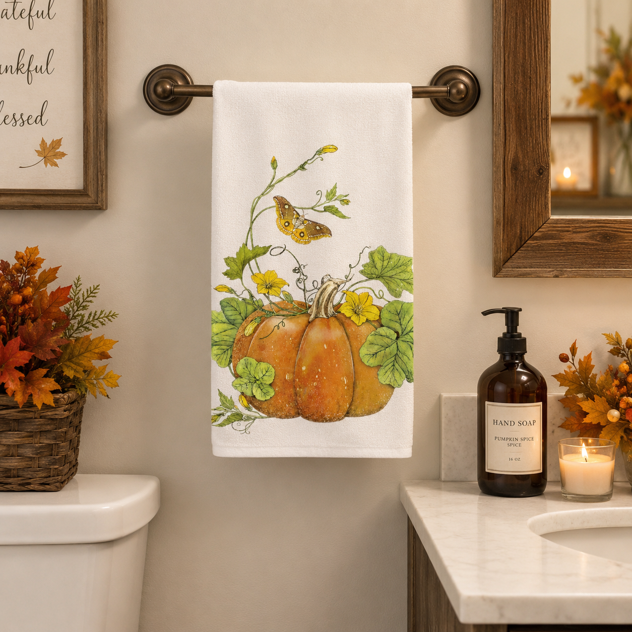 Fall Flour Sack Kitchen Towel (4-Styles)