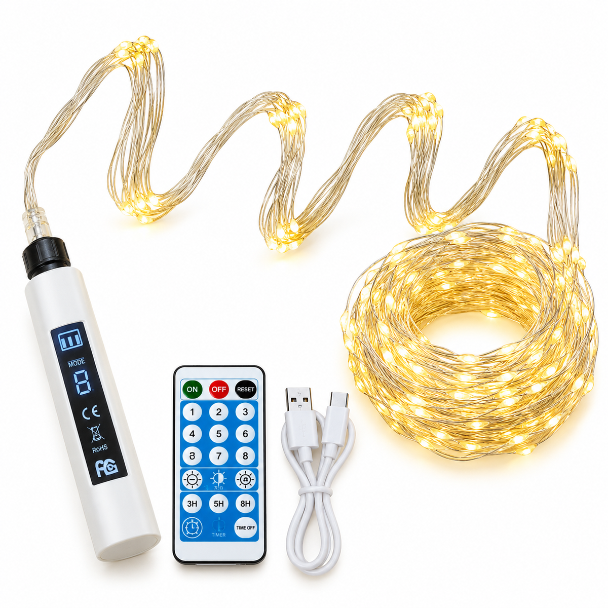 10 ft LED Rechargeable Waterfall Lights