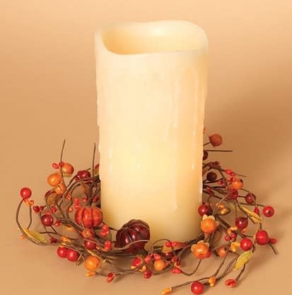 Autumn Mini Pumpkin Berry Candle Ring