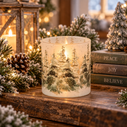 Snowy Forest Deer Votive Holder