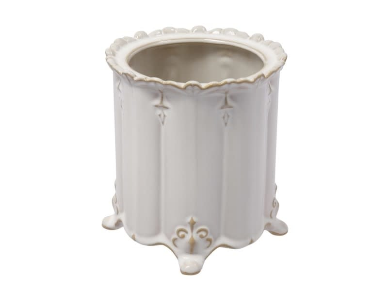 Small Cream Scalloped Vase
