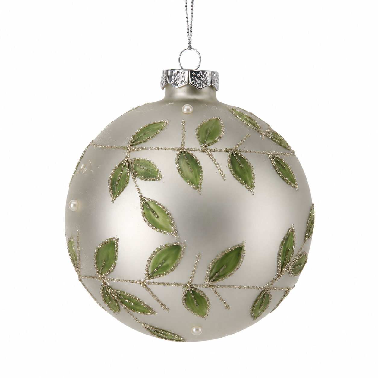 4" Glass Leaf Garland Ornament (2 Colors)
