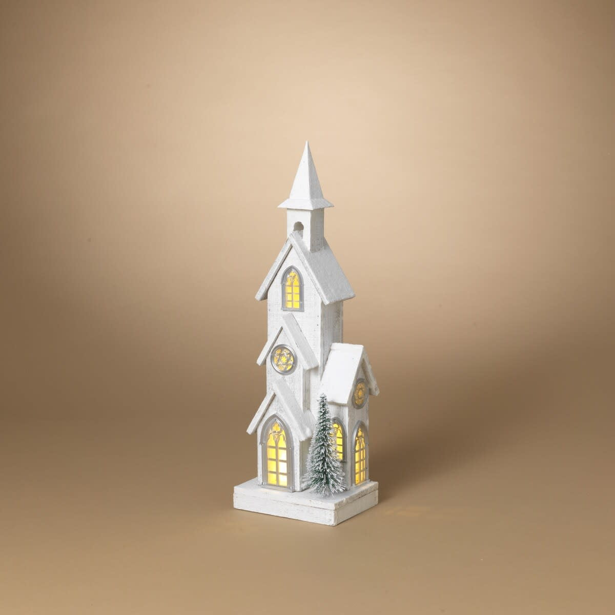 Battery Operated Winter White Church (3-Sizes)