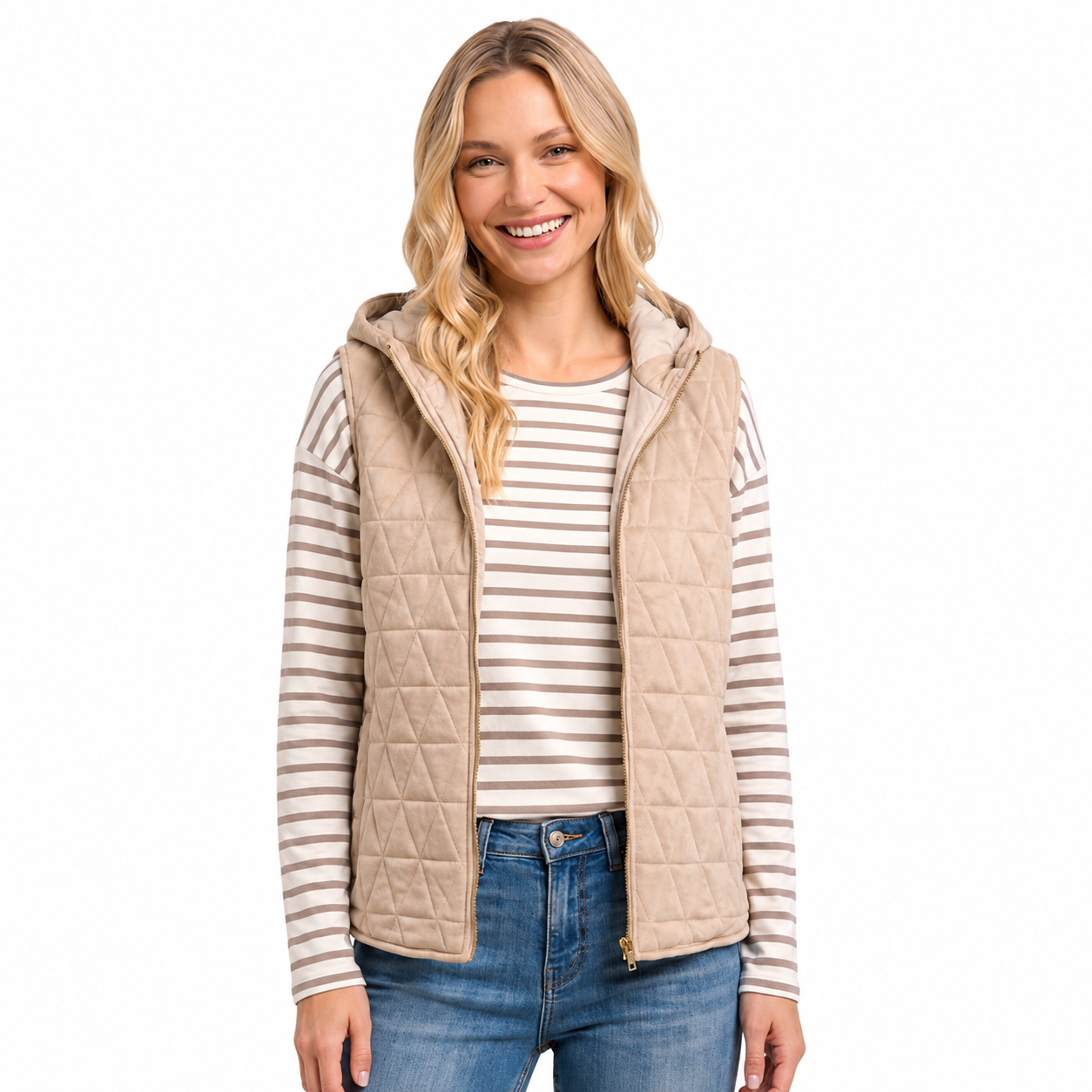 Hooded Zip Quilted Vest By: Staccato (3-Colors)
