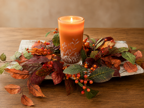 Harvest Pumpkin Fountain Candle 4x8