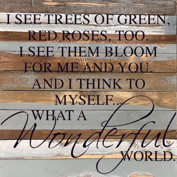 What A Wonderful World Reclaimed Pallet Sign