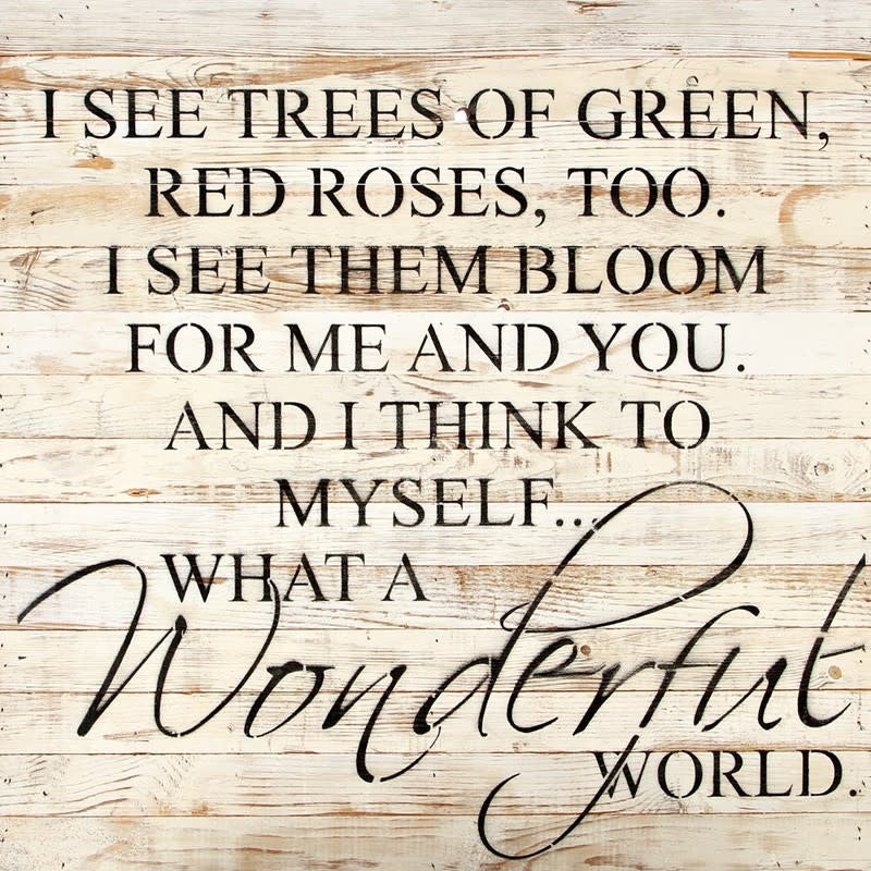 What A Wonderful World Reclaimed Pallet Sign