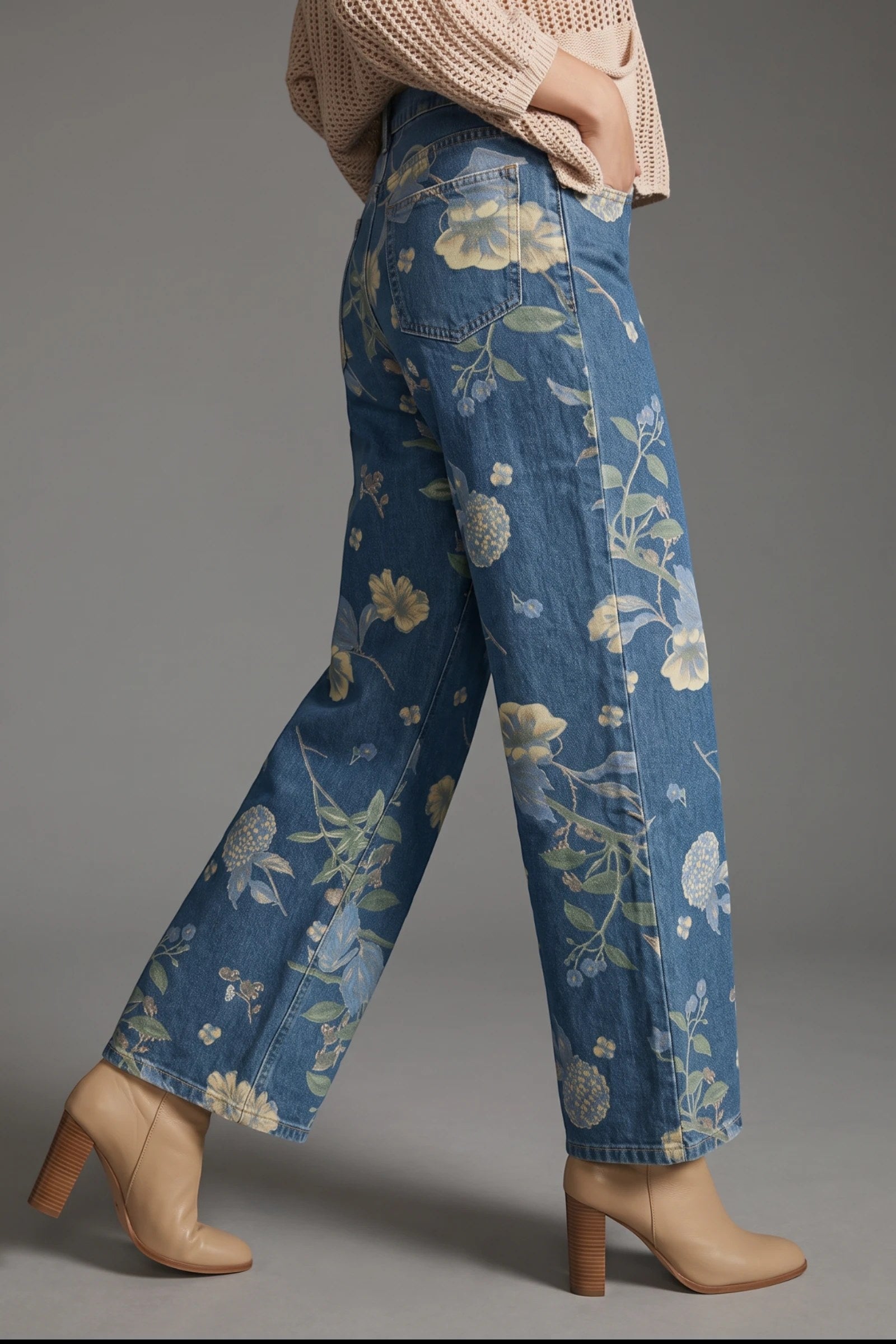 Wide Leg Floral Jean By: Tempo Paris