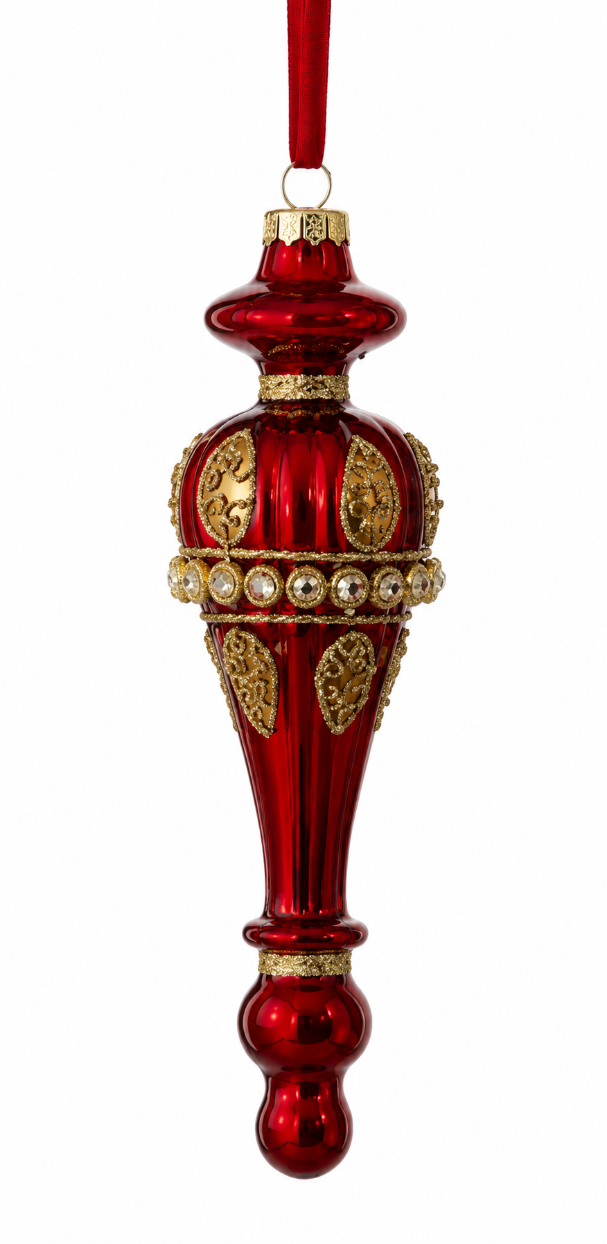 Mercury Glass Jewel Finial Ornament (2-Styles)
