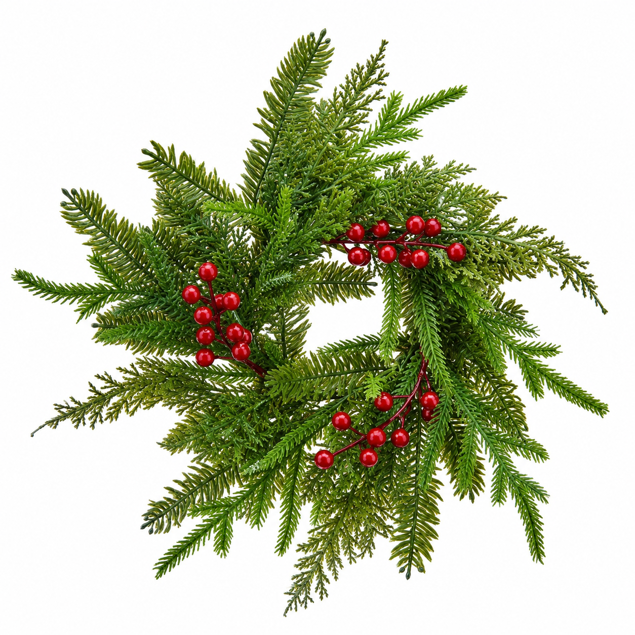 Natural Touch Mixed Evergreen & Berry Candle Ring
