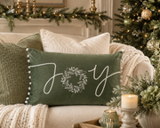 Embroidered Green Pillow