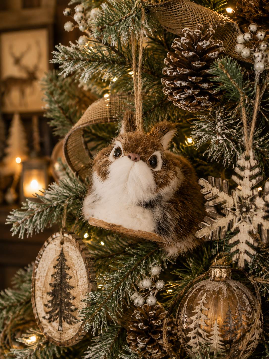 Furry Winter Rabbit Ornament (2 Colors)