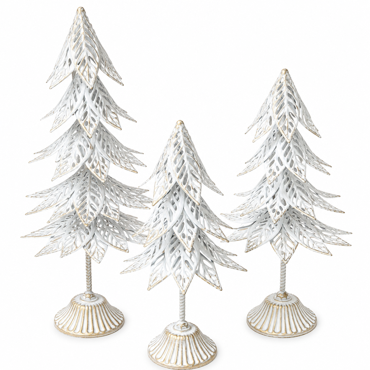 Set of 3 Metal Embossed Trees