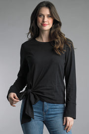 Side Tie Long Sleeve Pull Over By: Tempo Paris (2-Colors)