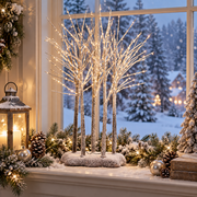 30" LED Snowy Forest Tree Grove