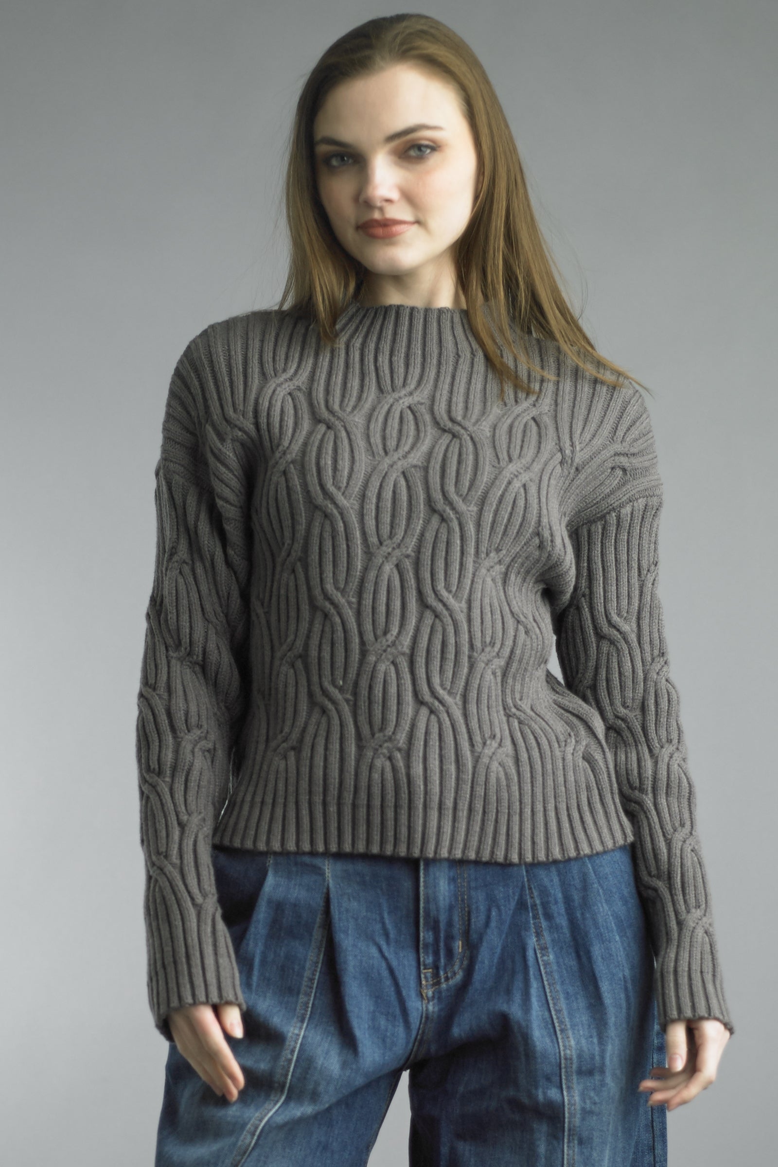 Cable Knit Pullover Sweater By: Tempo Paris (2-Colors)