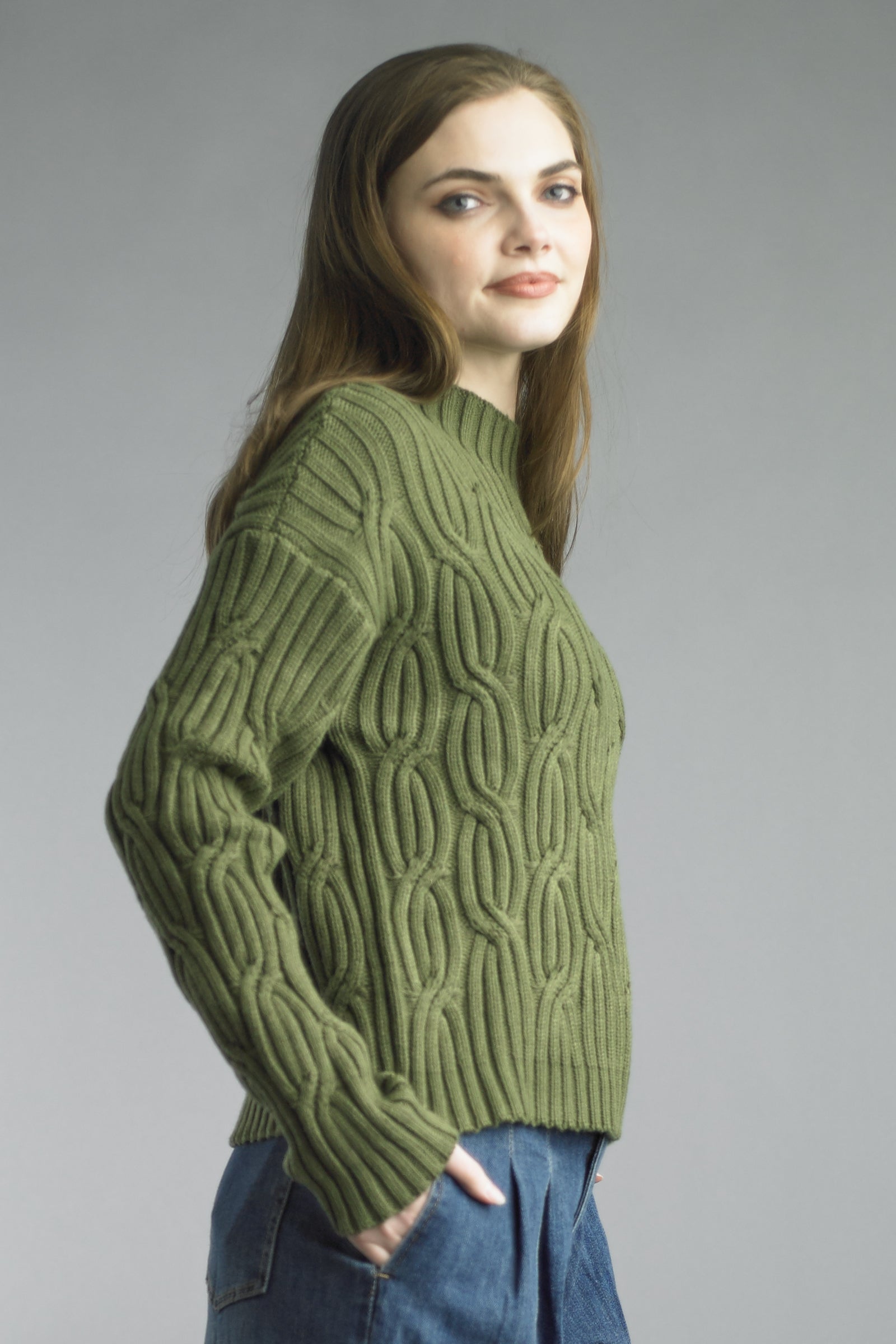 Cable Knit Pullover Sweater By: Tempo Paris (2-Colors)