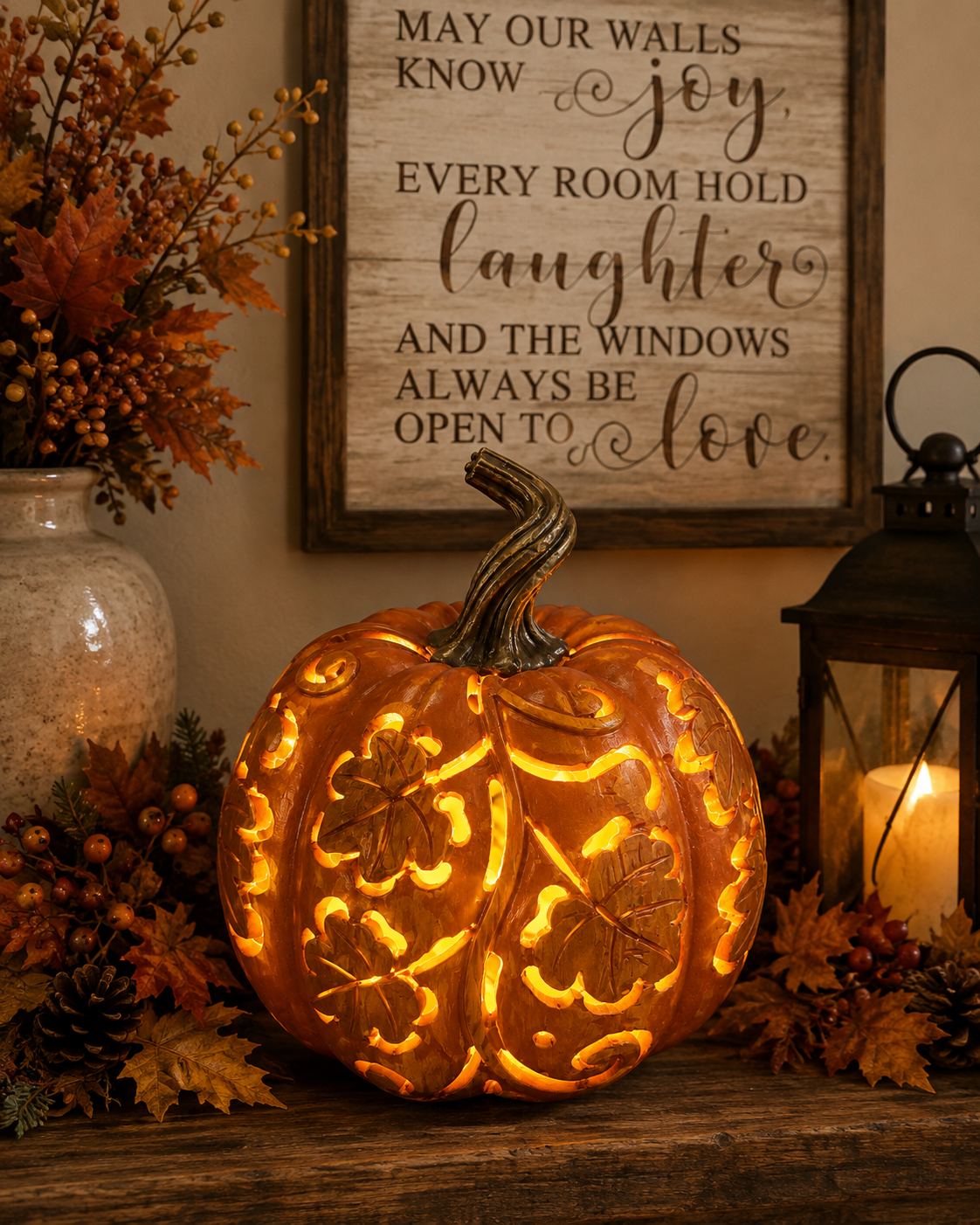 LED Leaf Pattern Pumpkin (3 Colors)