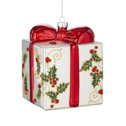 Holly w/ Jewels Present Ornament