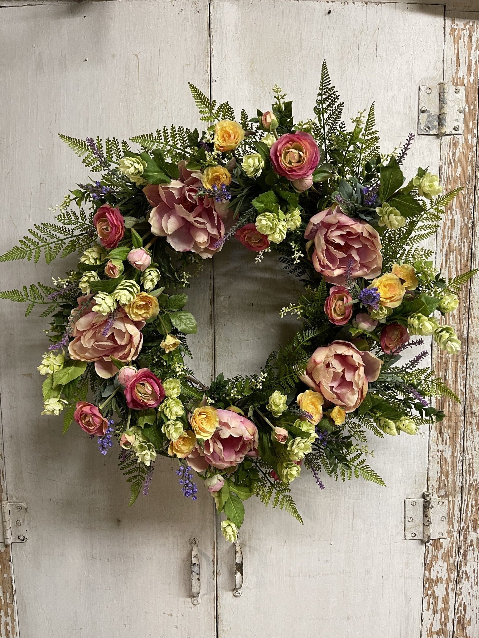 Custom Peony Garden Wreath