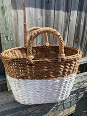 2-Tone Oval Handled Basket (2-Sizes)