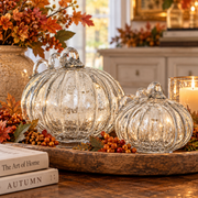 Clear Glass Bubble Finish Pumpkin (2-Sizes)