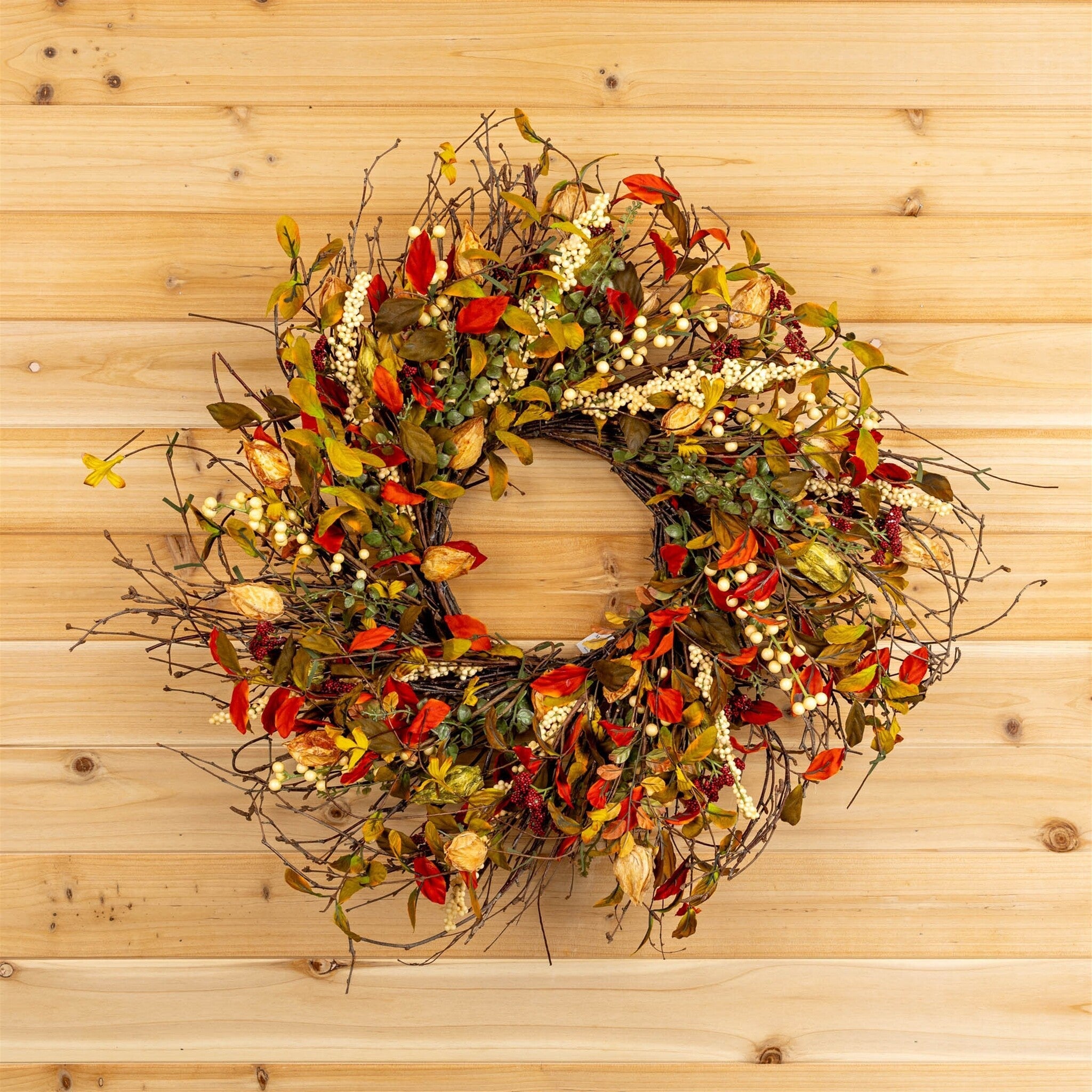 20" Cape Gooseberry Twig Wreath