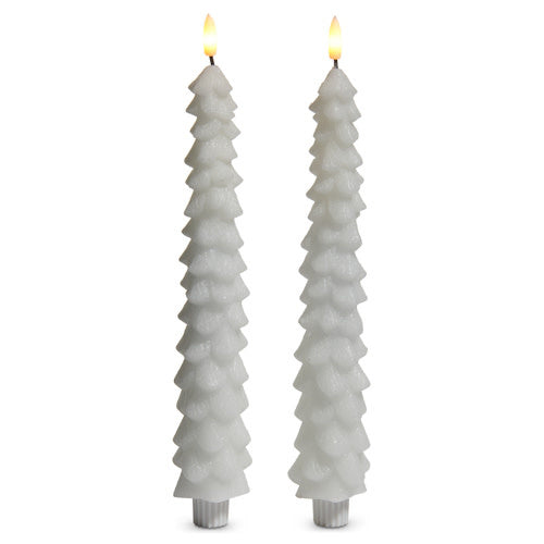 10.5" Set of 2 Tree Taper Candles (2-Colors)