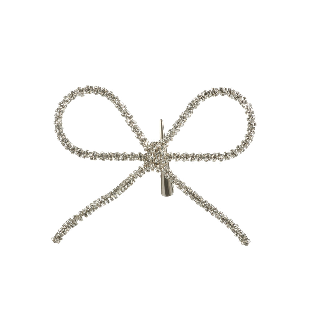 6" Rhinestone Clip on Bow