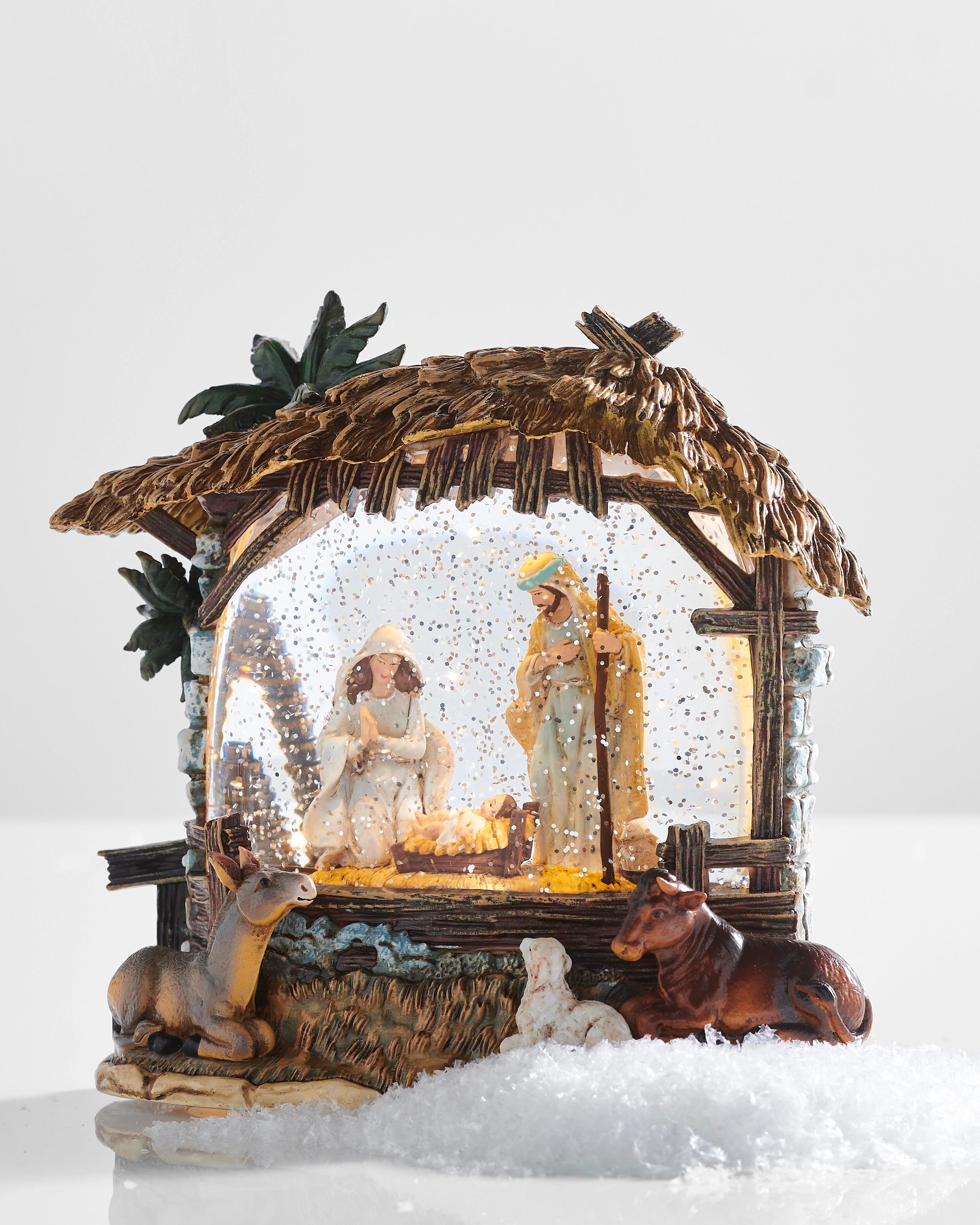 LED Nativity Snowglobe w/ Animals