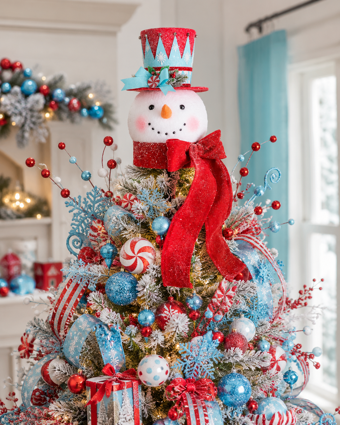 14" Whimsical Snowman Tree Topper
